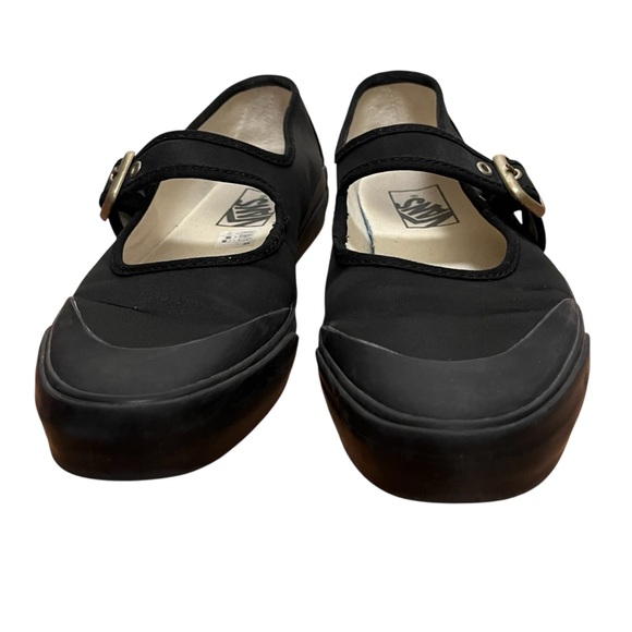 Vans Black Mary Jane Buckle Satin Rubber Flats — 7.5 - Picture 4 of 12